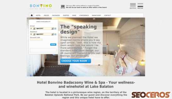 hotelbonvino.hu desktop náhľad obrázku