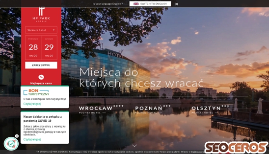 hotelepark.pl desktop previzualizare