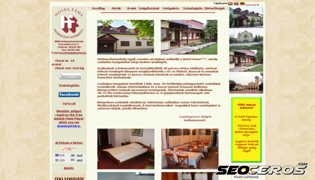hotelfama.hu desktop náhľad obrázku