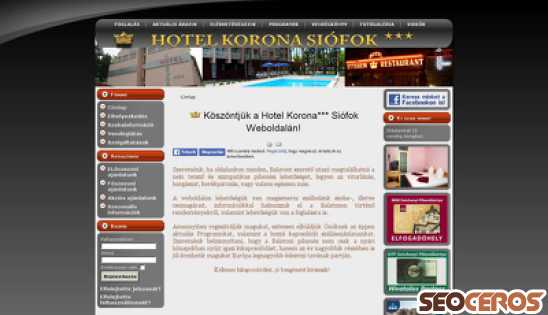 hotelkorona.hu desktop előnézeti kép