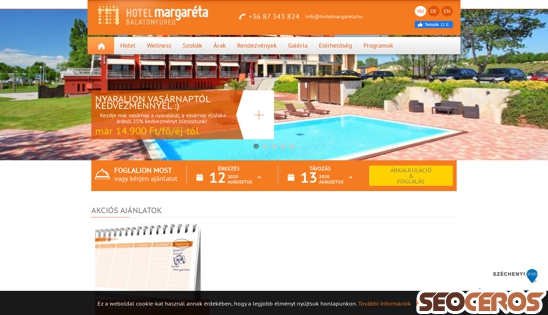 hotelmargareta.hu desktop náhľad obrázku