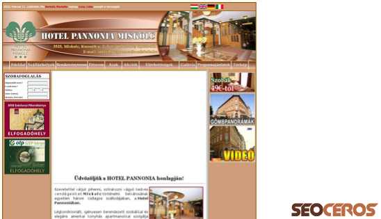 hotelpannonia-miskolc.hu desktop náhled obrázku