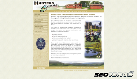 hunterscabins.co.uk desktop preview