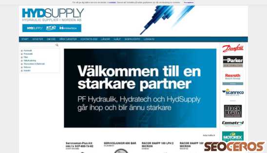 hydsupply.se desktop förhandsvisning