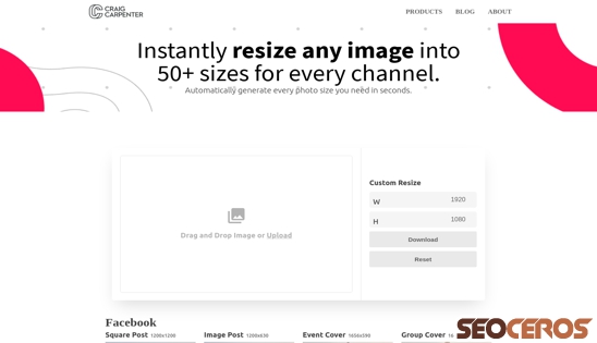 imcraig.com/image-resize desktop náhľad obrázku