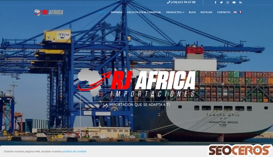 importacionesrjafrica.com desktop Vista previa