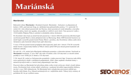 infomarianska.cz desktop náhľad obrázku