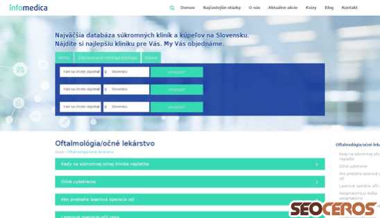 infomedica.sk/oftalmologia desktop obraz podglądowy