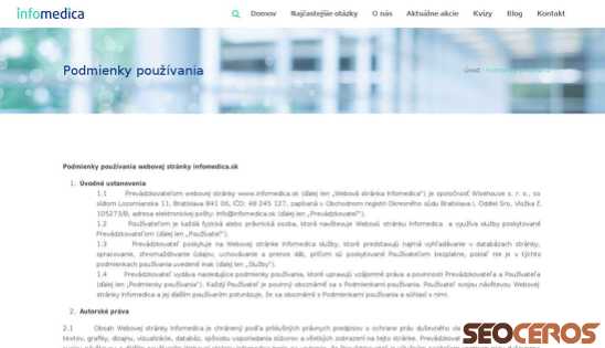infomedica.sk/podmienky-pouzivania desktop előnézeti kép