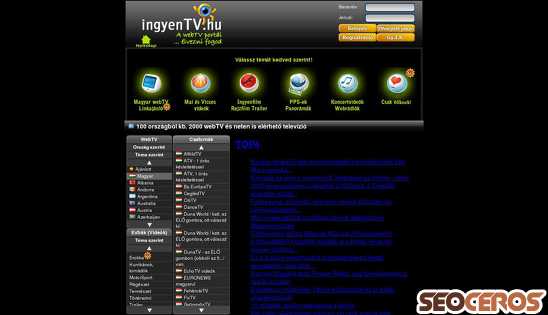 ingyentv.hu desktop prikaz slike