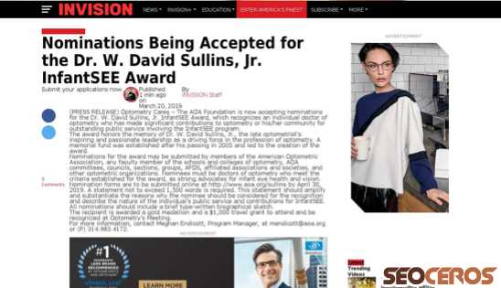 invisionmag.com/nominations-being-accepted-for-the-dr-w-david-sullins-jr-infantsee-award desktop preview