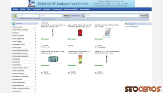 irodaszer.teamcomp.hu desktop obraz podglądowy