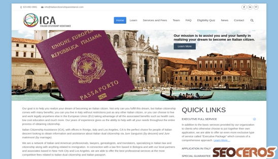 italiancitizenshipassistance.com desktop Vorschau