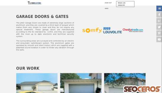 janoblinds.co.uk/garage-doors-gates.html desktop előnézeti kép
