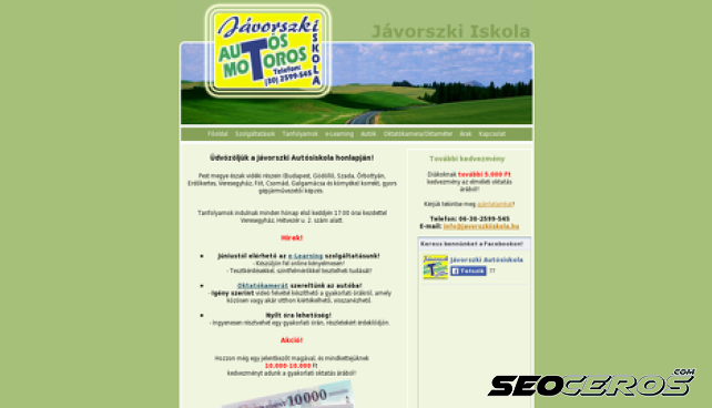 javorszkiiskola.hu desktop előnézeti kép