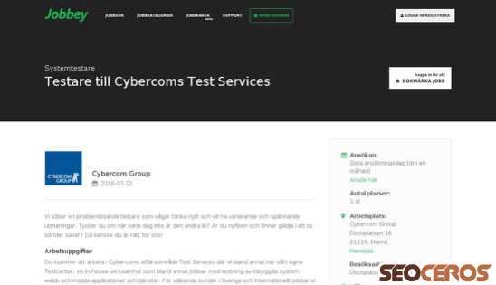jobbey.se/jobb/Testare-till-Cybercoms-Test-Services-6779012 desktop 미리보기