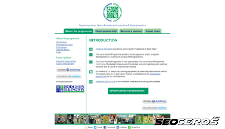 juniorsport.co.uk desktop previzualizare