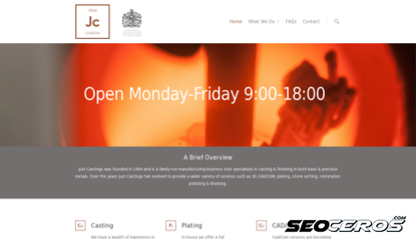 justcastings.co.uk desktop förhandsvisning