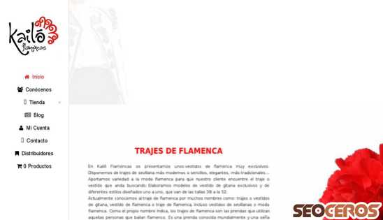 kailoflamencas.es desktop förhandsvisning