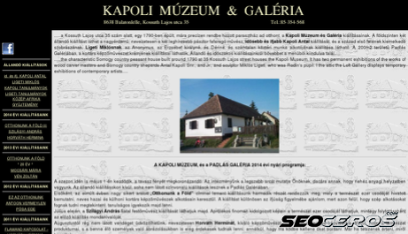 kapoli-muzeum.hu desktop förhandsvisning