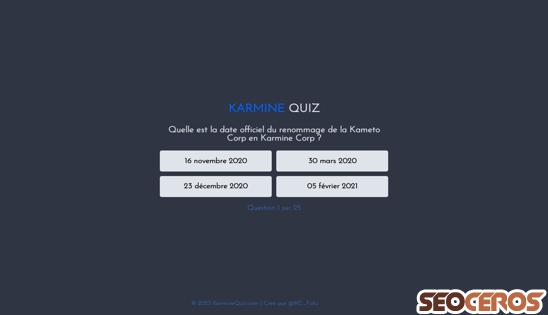 karminequiz.fr desktop előnézeti kép