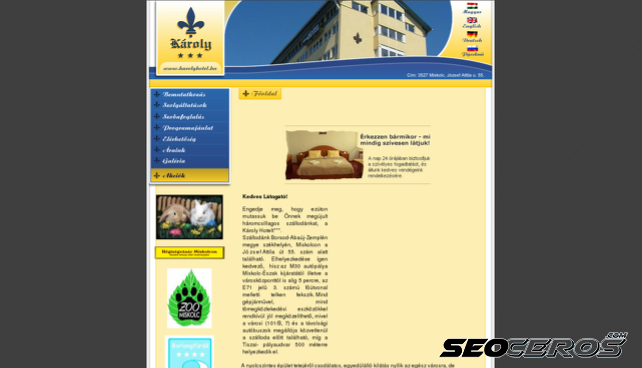 karolyhotel.hu desktop előnézeti kép