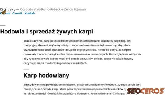 karpzywy.pl desktop Vorschau