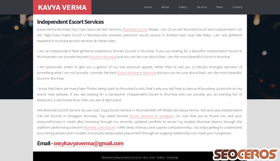 kavyaverma.independent-escorts-site.com desktop előnézeti kép