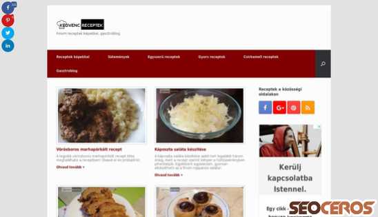 kedvenc-receptek.hu desktop előnézeti kép