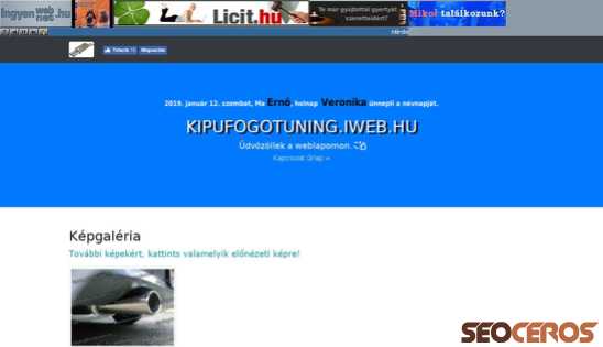 kipufogotuning.iweb.hu desktop előnézeti kép