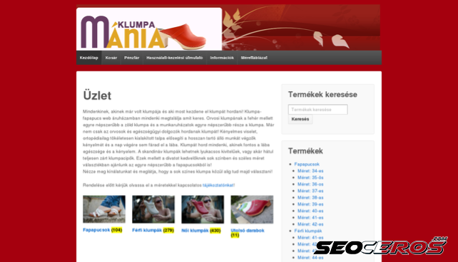 klumpa.hu desktop előnézeti kép