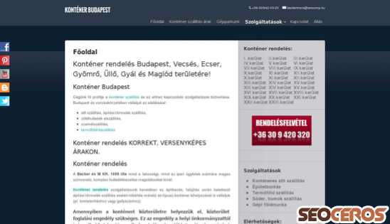 kontenerbudapest.hu desktop előnézeti kép