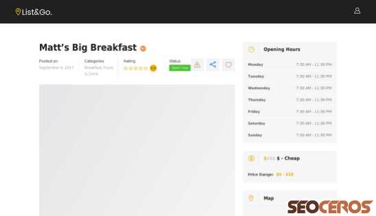 kudazanovu.rs/listing/matts-big-breakfast desktop előnézeti kép