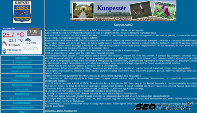 kunpeszer.hu desktop előnézeti kép