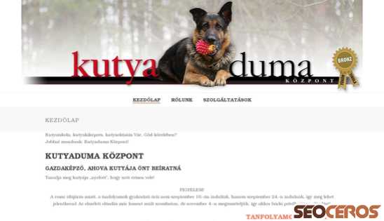 kutyaduma.hu desktop előnézeti kép