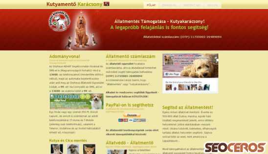 kutyakaracsony.hu desktop előnézeti kép