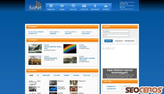 kvizpart.hu desktop náhľad obrázku