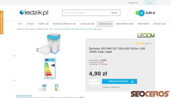 ledzik.pl/product-pol-1389-Zarowka-LED-SMD-E27-220-240V-910lm-10W-3000K-biala-ciepla.html desktop obraz podglądowy