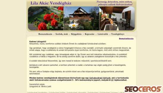 lilaakac-vendeghaz.hu desktop náhľad obrázku
