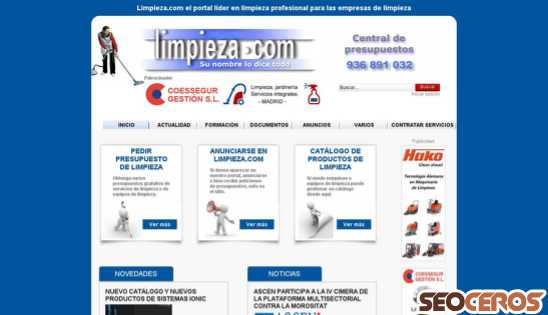 limpieza.com desktop förhandsvisning