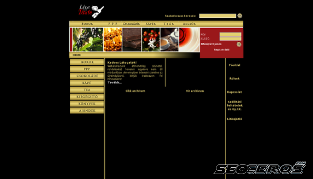 liveandtaste.hu desktop előnézeti kép