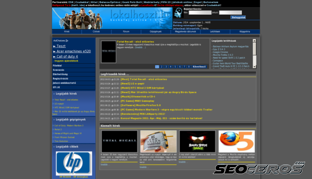 lokalhoszt.hu desktop előnézeti kép