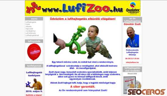 lufizoo.hu desktop előnézeti kép
