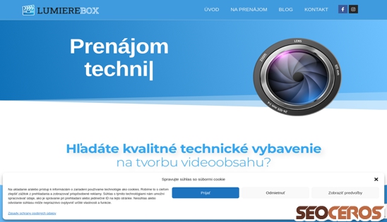 lumierebox.sk desktop Vista previa