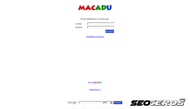 macadu.hu desktop förhandsvisning