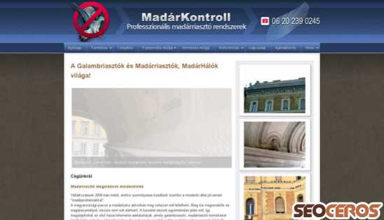 madarkontroll.hu desktop előnézeti kép