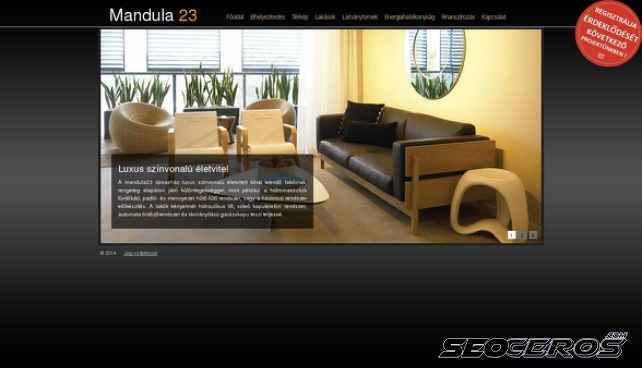 mandula23.hu desktop előnézeti kép