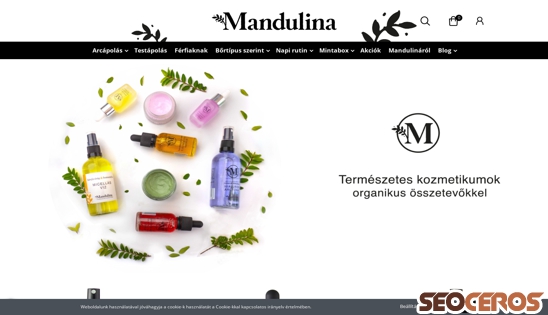 mandulina.hu desktop előnézeti kép