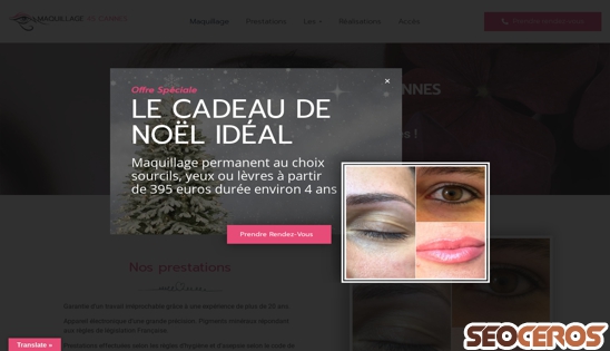 maquillagecannes.com desktop vista previa