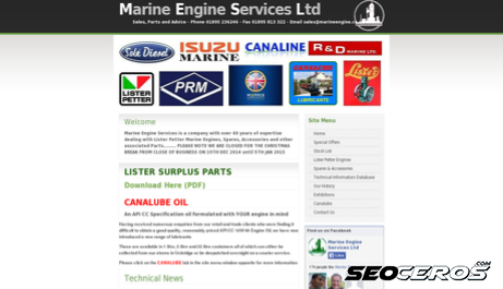 marineengine.co.uk desktop förhandsvisning